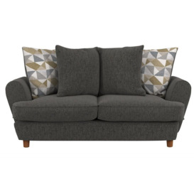 ScS Living Grey Percy Fabric 2 Seater Sofa Scatter Back Sofa