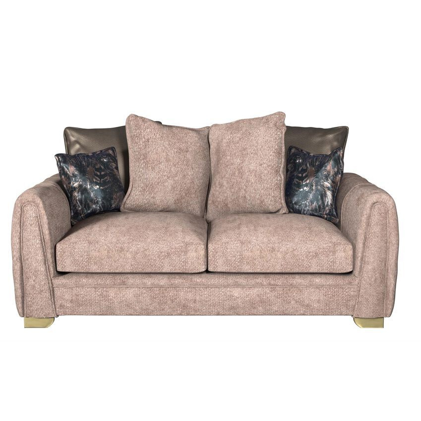 Ideal Home Brown Drake Fabric 2 Seater Sofa Scatter Back