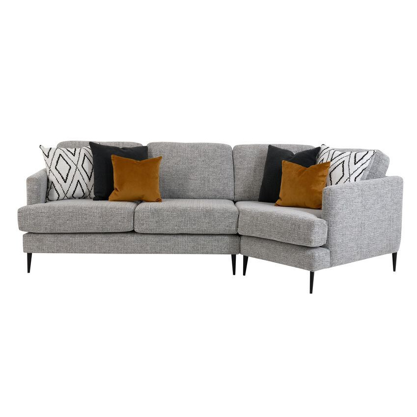 Ideal Home Grey Shoreditch Fabric 3 Seater Right Hand Facing Corner Sofa
