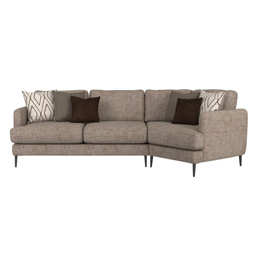 Ideal Home Brown Shoreditch Fabric 3 Seater Right Hand Facing Corner Sofa
