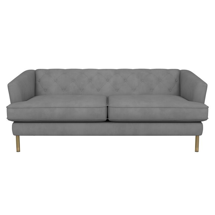 Paloma Home Grey Boudoir Fabric Large 3 Seater Sofa