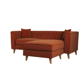 ScS Living Orange Margo Fabric 3 Seater Right Hand Facing Chaise