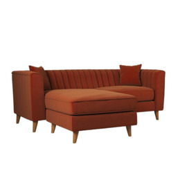 ScS Living Orange Margo Fabric 3 Seater Left Hand Facing Chaise