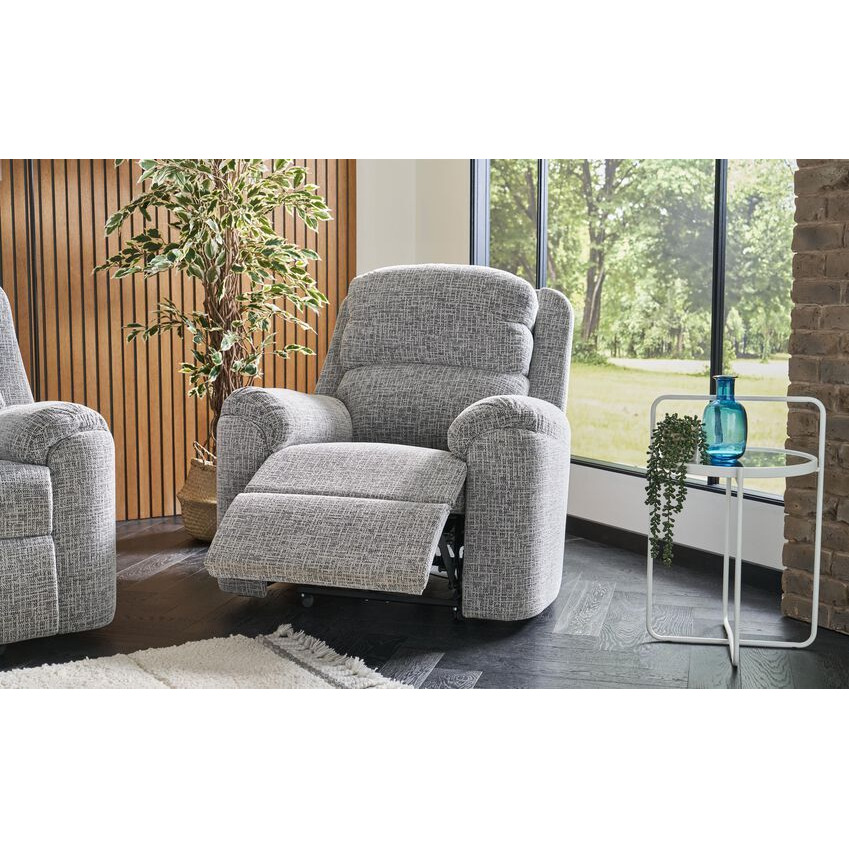 Celebrity Cambridge Fabric Power Recliner Chair with Lumbar Support & Head Rest