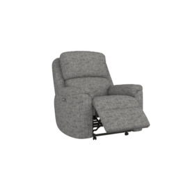 Celebrity Grey Cambridge Fabric Power Recliner Chair with Lumbar Support & Head Rest