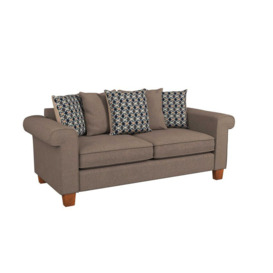 ScS Living Brown Ellie Fabric 3 Seater Scatter Back Sofa