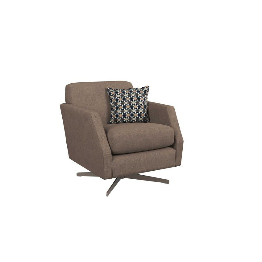 ScS Living Brown Ellie Fabric Swivel Chair