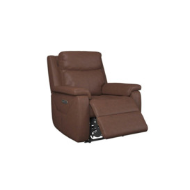 La-Z-Boy Brown Daytona Leather Power Recliner Chair with Head Tilt & Lumbar Support