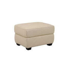 ScS Living White Fallon Leather Storage Footstool