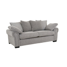 Inspire Brown Westwood Fabric 3 Seater Sofa Scatter Back