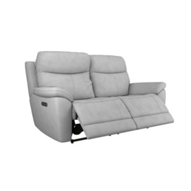 ScS Living Blue Fabric Ethan 3 Seater Power Recliner Sofa with Head Tilt