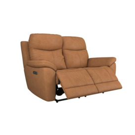 ScS Living Orange Fabric Ethan 2 Seater Power Recliner Sofa with Head Tilt & Lumbar