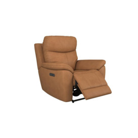 ScS Living Orange Fabric Ethan Power Recliner Chair with Head Tilt & Lumbar