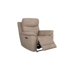 ScS Living Brown Fabric Ethan Power Recliner Chair with Head Tilt
