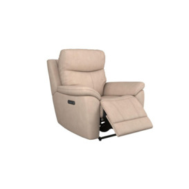 ScS Living Cream Fabric Ethan Power Recliner Chair with Head Tilt