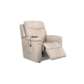 ScS Living Cream Fabric Ethan Lift & Rise Chair with Cup Holders & Heated Seat VAT Exempt