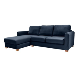 ScS Living Blue Aisling Fabric Left Hand Facing Chaise Storage Sofa Bed
