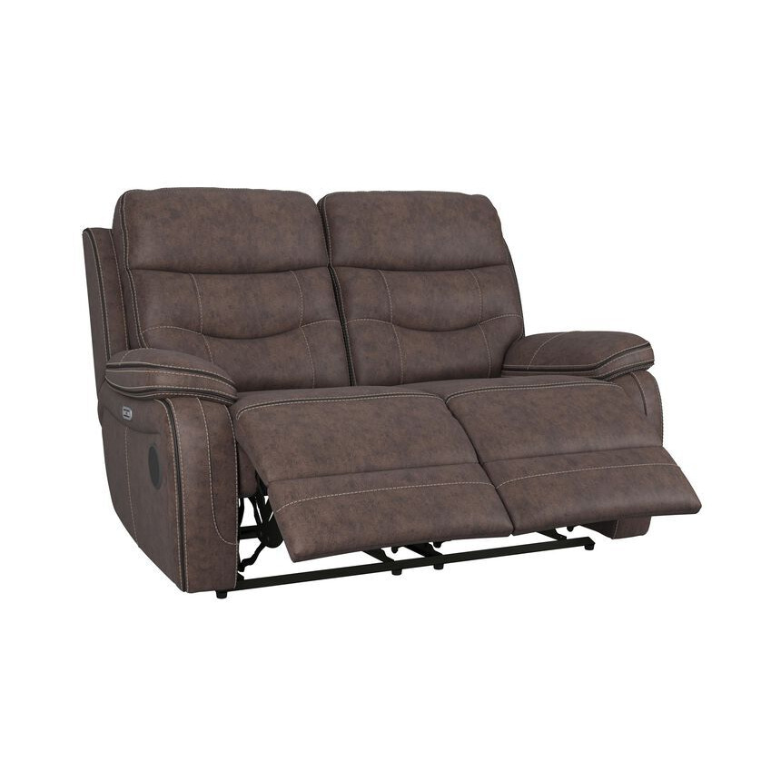 Endurance Brown Fabric Deacon 2 Seater Power Recliner Sofa