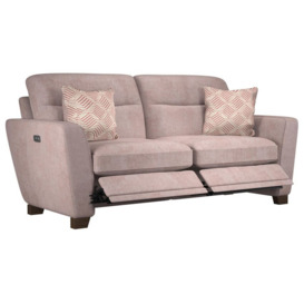 Ideal Home Pink Aurelia Fabric 3 Seater Power Recliner Sofa