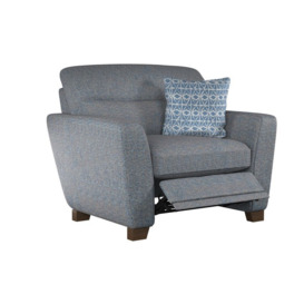 Ideal Home Blue Aurelia Fabric Power Recliner Snuggle Chair