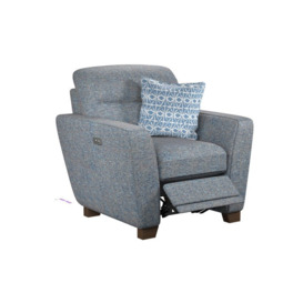 Ideal Home Blue Aurelia Fabric Power Recliner Chair