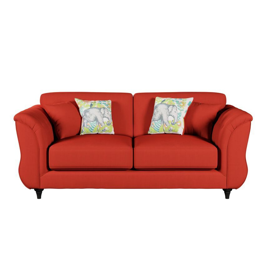 ScS Living Orange Tallulah Fabric 3 Seater Sofa