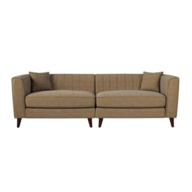 ScS Living Brown Margo Fabric 4 Seater Split Sofa