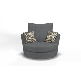 ScS Living Grey Fabric Pasadena Boucle Swivel Chair