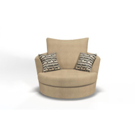 ScS Living Cream Fabric Pasadena Boucle Swivel Chair