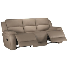 Endurance Brown Fabric Spencer 3 Seater Manual Recliner Sofa