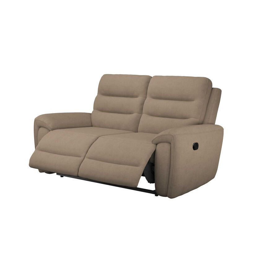ScS Living Brown Fabric Jace 2 Seater Manual Recliner Sofa