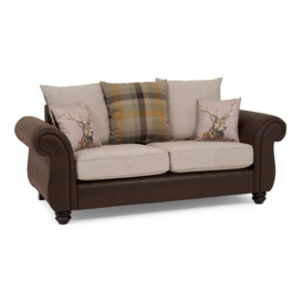 ScS Living Brown Amble Fabric 2 Seater Sofa Scatter Back