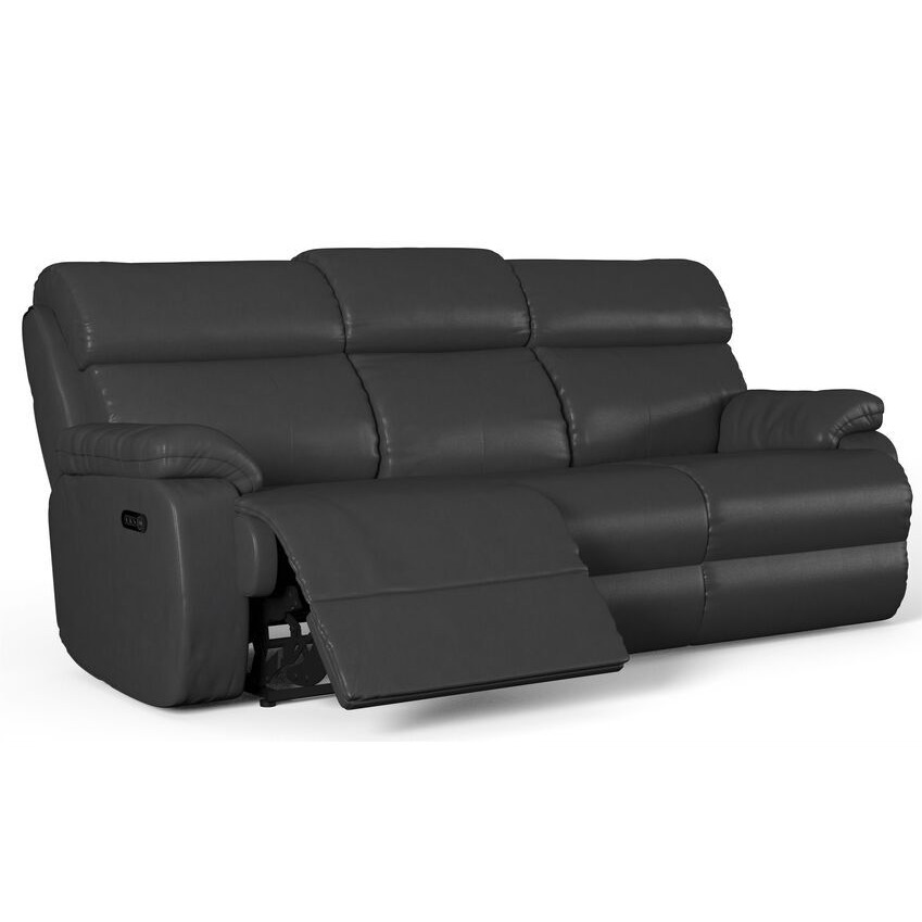 ScS Living Grey Reuben 3 Seater Power Recliner Sofa with Head Tilt & Lumbar