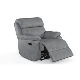 ScS Living Blue Fabric Reuben Power Recliner Chair with Head Tilt & Lumbar