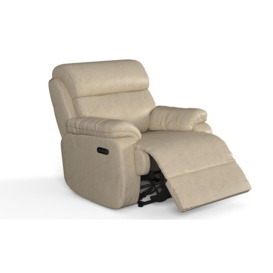 ScS Living Grey Fabric Reuben Power Recliner Chair with Head Tilt & Bluetooth
