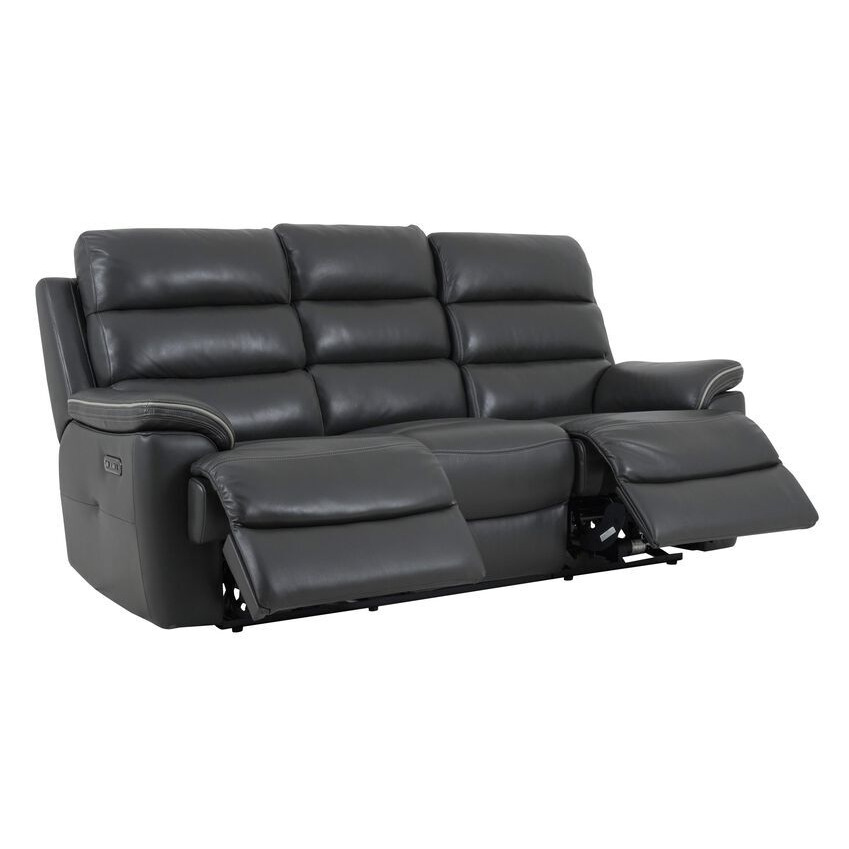 ScS Living Grey Griffin 3 Seater Power Recliner Sofa with Bluetooth