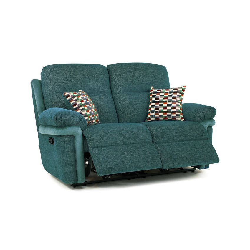 La-Z-Boy Blue Toledo Fabric 2 Seater Manual Recliner Sofa