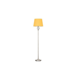 ScS Living Memphis Brushed Chrome Twist Floor Lamp with Navy Shade