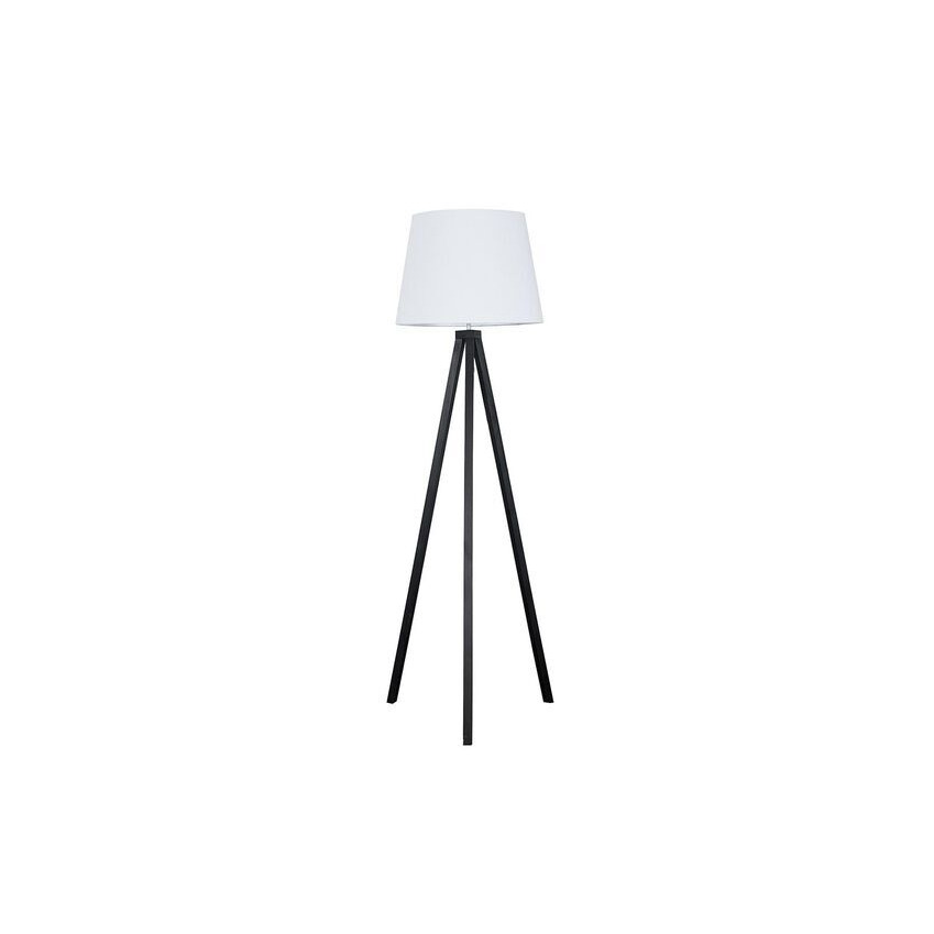 ScS Living Barbro Black Wood Tripod Floor Lamp with White Shade