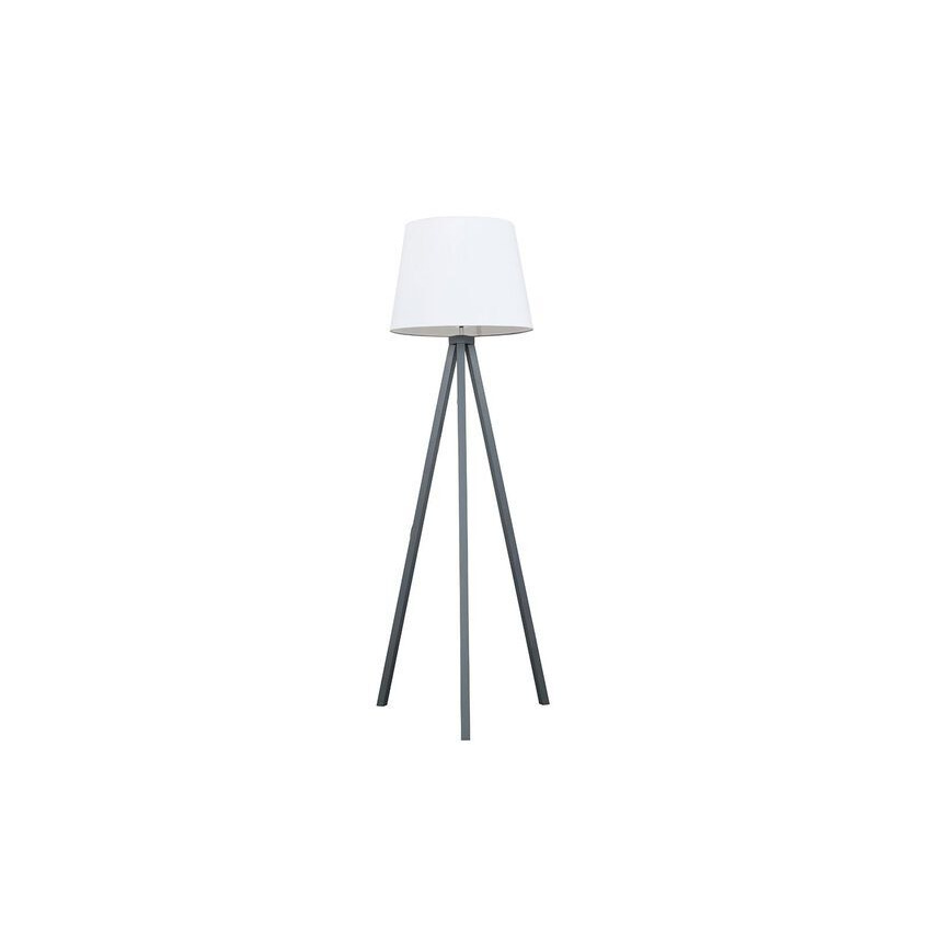 ScS Living Barbro Grey Wood Floor Lamp with White Shade