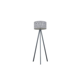 ScS Living Barbro Grey Wood Floor Lamp with Monza Grey Shade