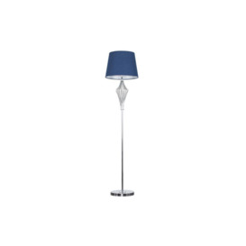 ScS Living Jaspa Chrome Floor Lamp with Navy Shade