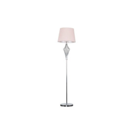 ScS Living Jaspa Chrome Floor Lamp with Dusty Pink Shade