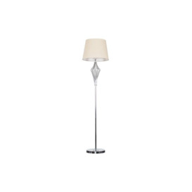 ScS Living Jaspa Chrome Floor Lamp with Beige Shade