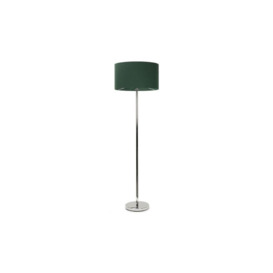 ScS Living Charlie Chrome Floor Lamp with Forest Green Shade