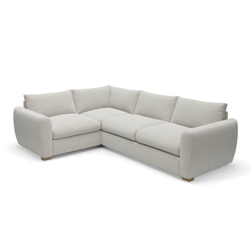 Snug White Fabric the cloud sundae medium corner sofa