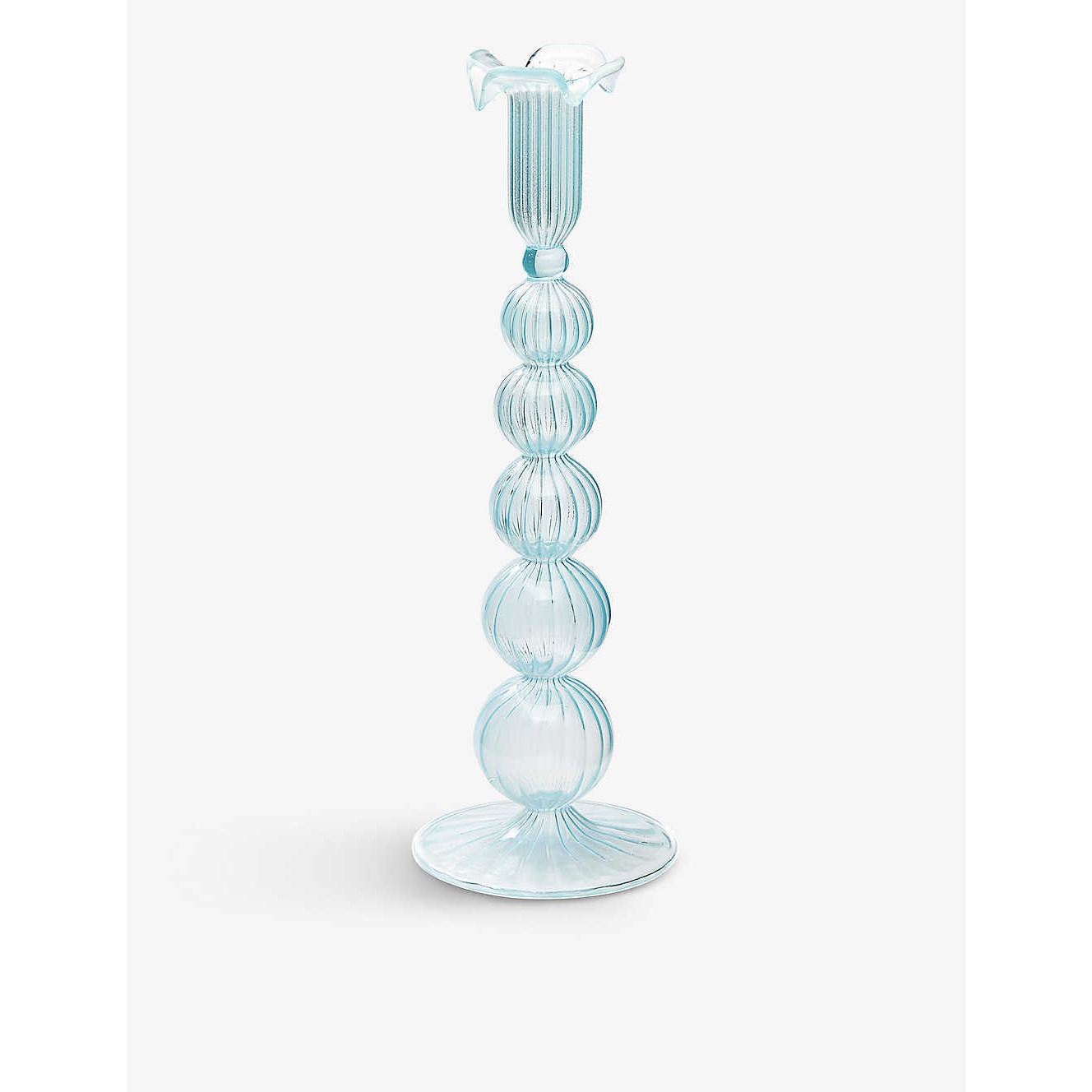 Cloudy glass candle holder 29cm - image 1