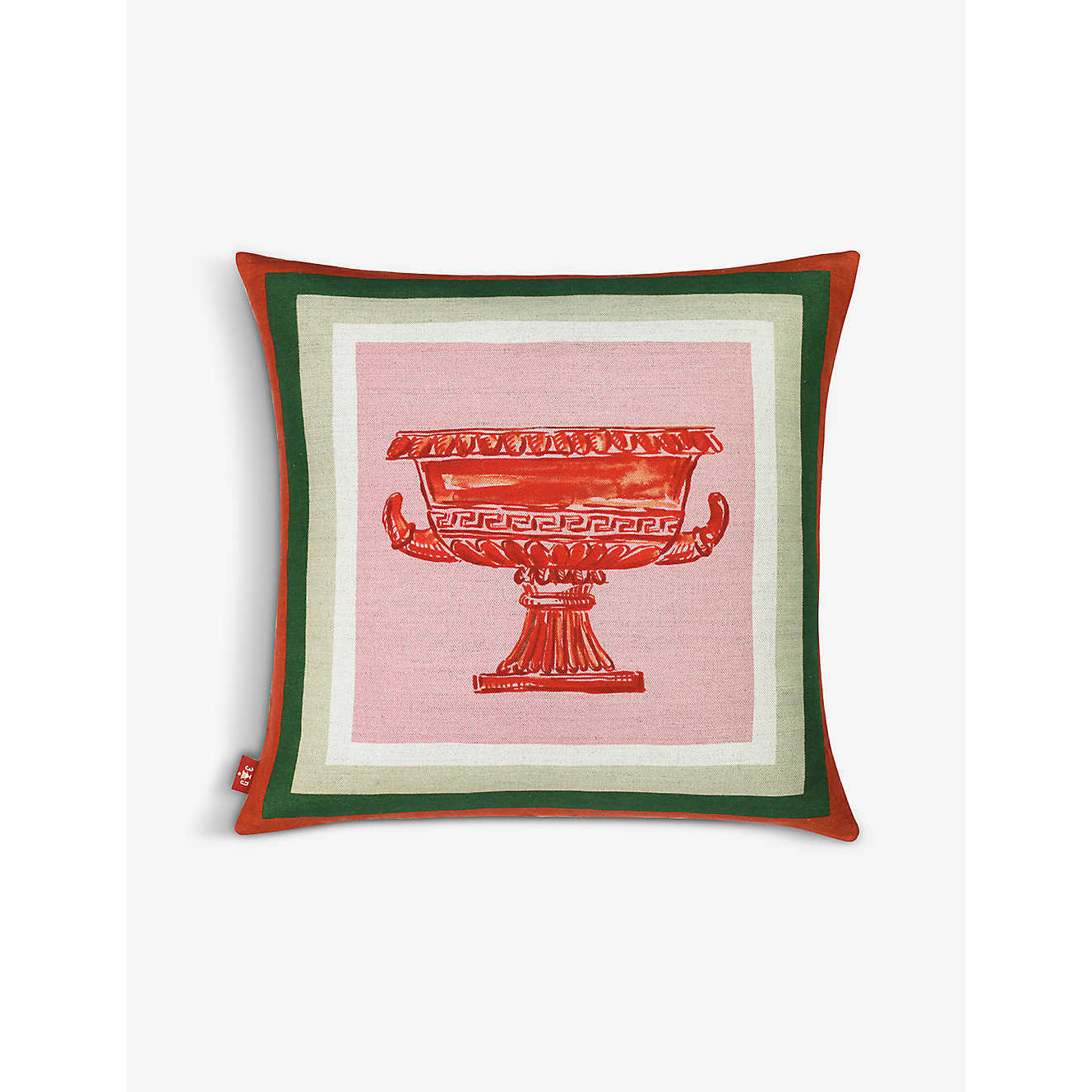 Urna Rossa graphic-print linen cushion 50cm x 53cm - image 1