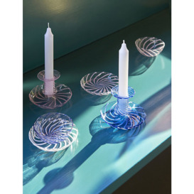 Flare Stripe glass candle holder 11cm - thumbnail 2