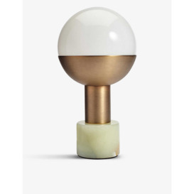 Madison onyx, brass and glass table lamp 33.9cm - thumbnail 1